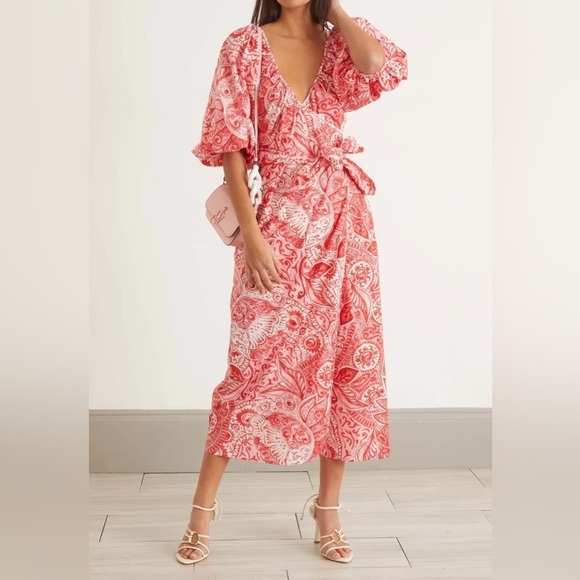 Mara Hoffman Fila Dress in Red Multi - Picture 2 of 16